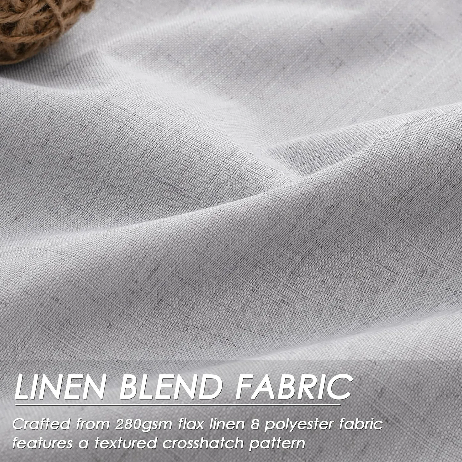 100% Blackout Linen Curtains 84 Inch Length 2 Panels Light Grey Light Blocking Darkening Living Room Curtains 84 Inches Long Elegant Modern Back Tab Pocket Noise Reducing Drapes for Nursery 52X84