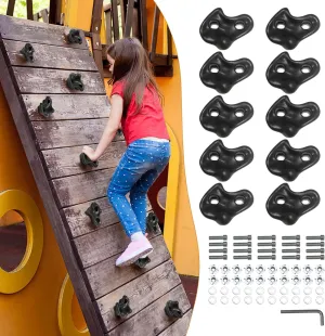 10PCS Rock Climbing Holds for Kids Climber,Extra Large Adult Rock Climbing Stones with Mounting Hardware,Indoor and Outdoor Rock Wall Climbing Kit for Playground PlaySet Building