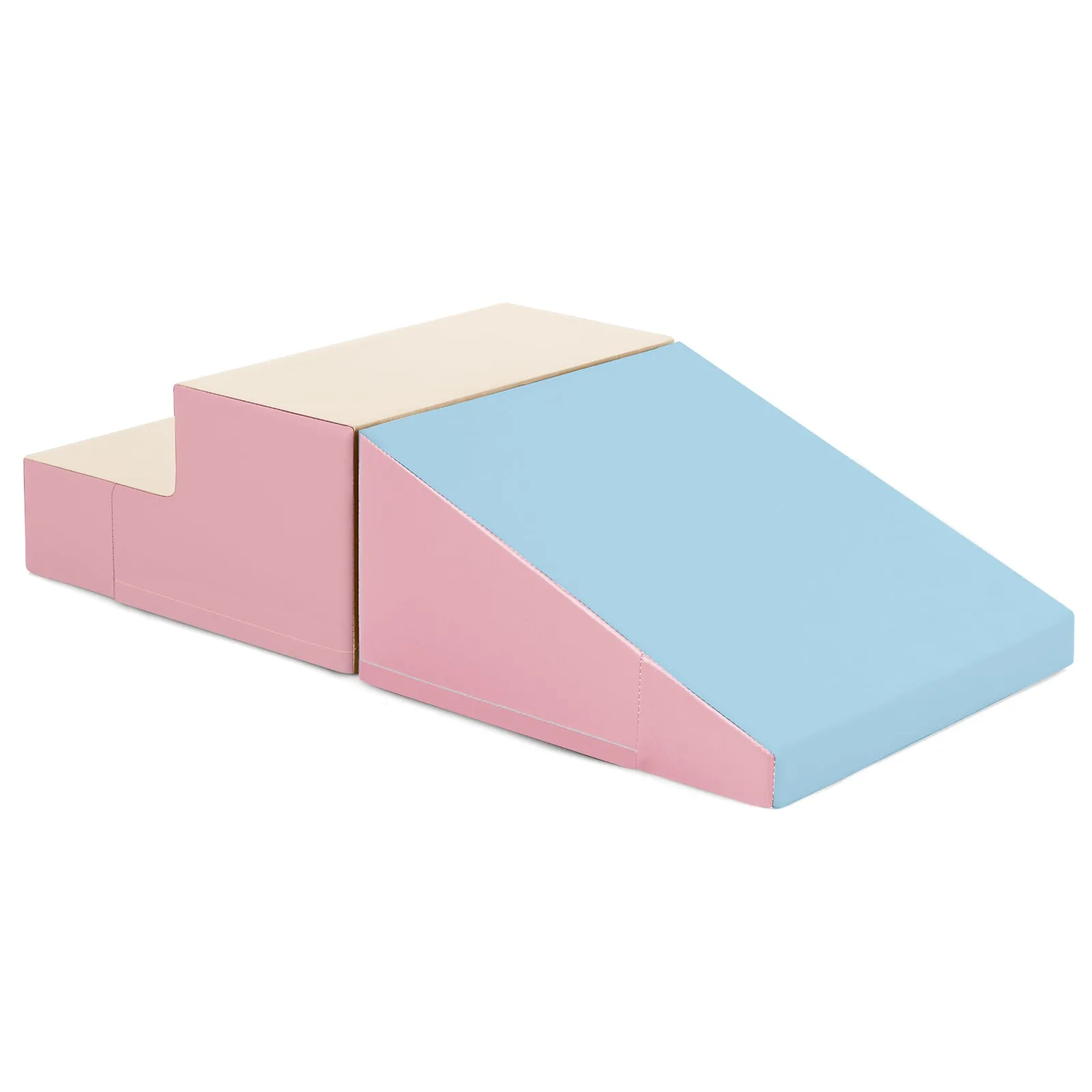 2-Piece Baby Soft Foam Block Playset Toddlers Step and Slide Climber Indoor Active Play