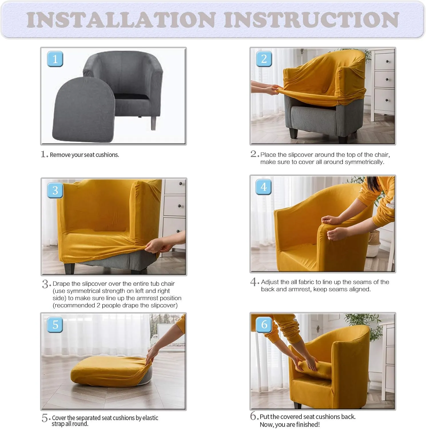 2 Piece Velvet Tub Chair Covers for Armchairs,Spandex Tub Chair Slipcovers,Stretch Tub Chair Slipcover Furniture Protector Cover Sofa Slipcover for Tub Chair (Light Grey,1)