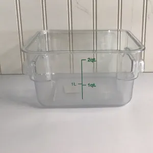 2 Qt. Clear Square Polycarbonate Food Storage Container with Green Gradations