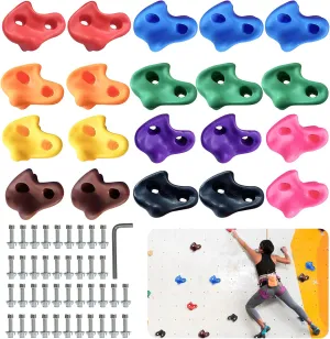 20 PCS Rock Climbing Holds for Kids,Adult Rock Wall Holds Climbing Rock Wall Grips for Indoor and Outdoor Playground Play Set,DIY Rock Climbing Wall Holds with Mounting Hardware,Colorful