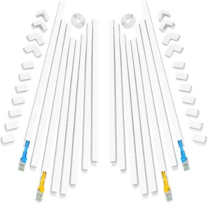 250in Cord Hider,One-Line Cable Hider,Yecaye Small Cord Covers for Wires on Wall System,Cable Raceway Kit for Max 2 Cords,Wire Hiders for Tv on Wall,Wire Hider,16XL15.7in W0.59in H0.4in,White