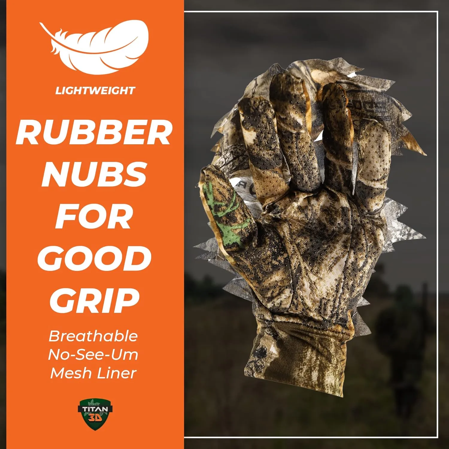 3D Leafy Gloves, Mossy Oak