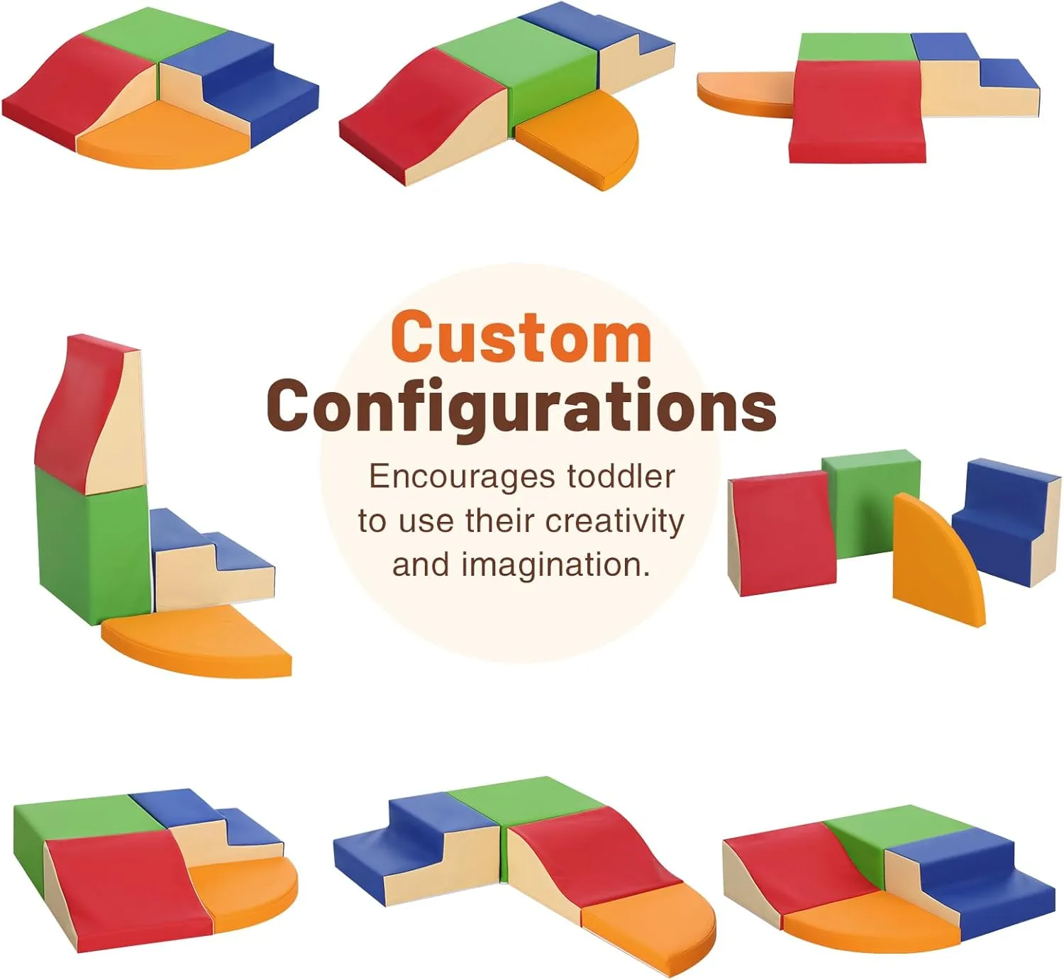 4-Piece Soft PU Leather Toddlers Climbing Toys, Foam Climbing Blocks for Toddlers, Baby Play Set Foam Climb Structures for Toddler 3 , Indoor Crawl Activity Play Gym