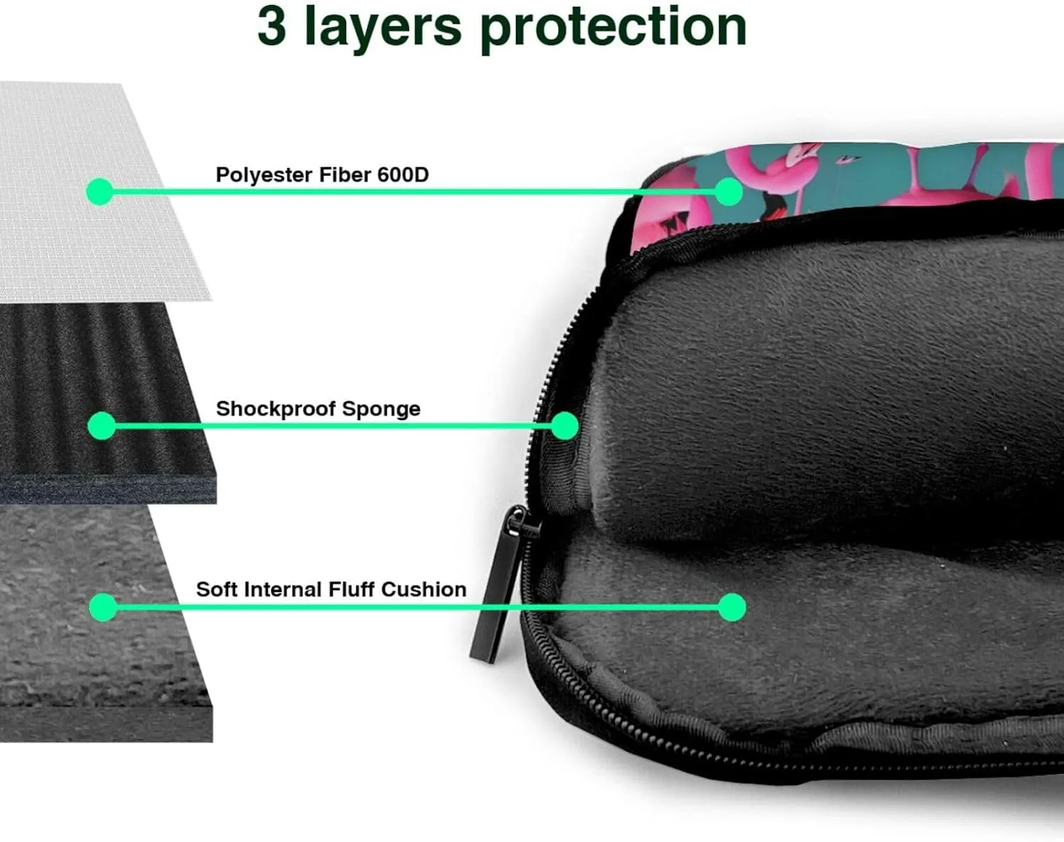A Flock Of Flamingos Shockproof Portable Shoulder Laptop Bag For Daily Work Business Meetings