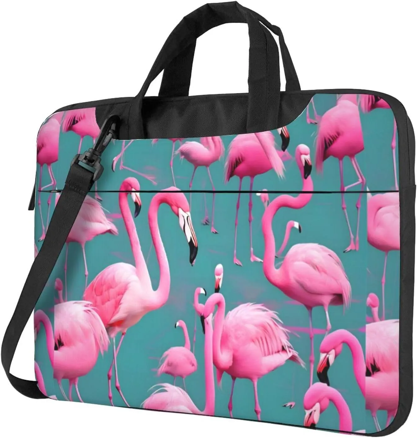 A Flock Of Flamingos Shockproof Portable Shoulder Laptop Bag For Daily Work Business Meetings