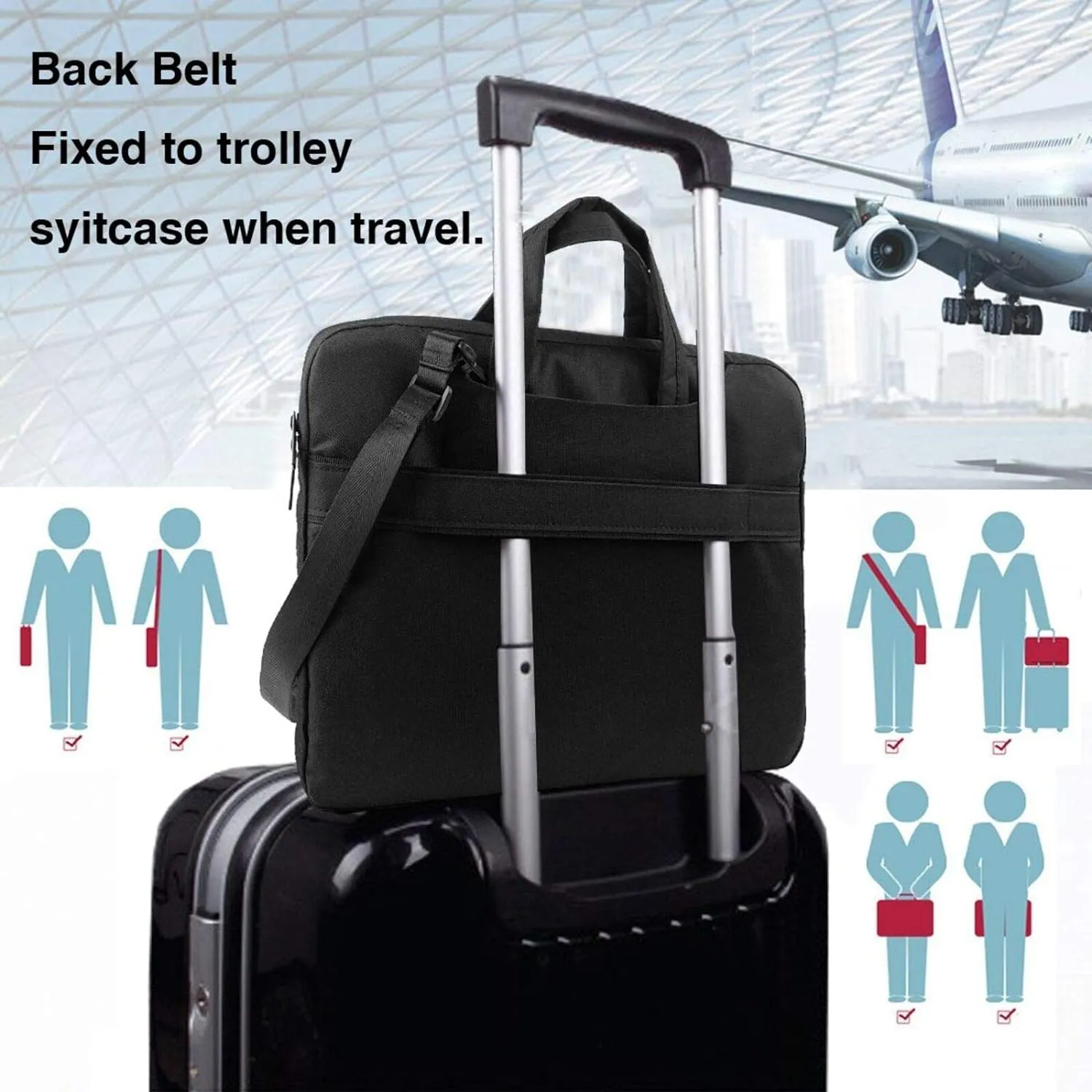 A Flock Of Flamingos Shockproof Portable Shoulder Laptop Bag For Daily Work Business Meetings