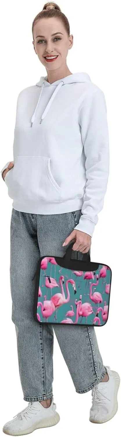 A Flock Of Flamingos Shockproof Portable Shoulder Laptop Bag For Daily Work Business Meetings