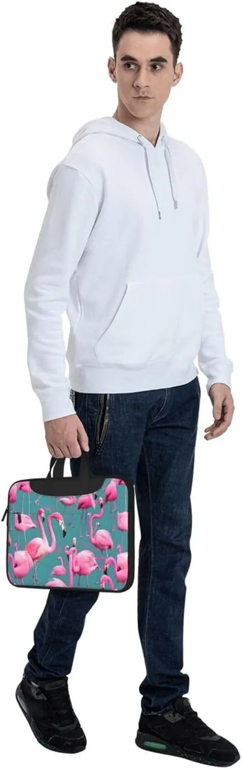 A Flock Of Flamingos Shockproof Portable Shoulder Laptop Bag For Daily Work Business Meetings