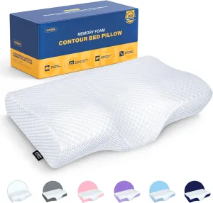 Adjustable Cervical Pillow for Neck and Shoulder Pain Relief, 5x Support Memory Foam Pillows for Sleeping, Orthopedic Contour Traction Pillow Odorless, Bed Pillow for Side Back Stomach Sleeper