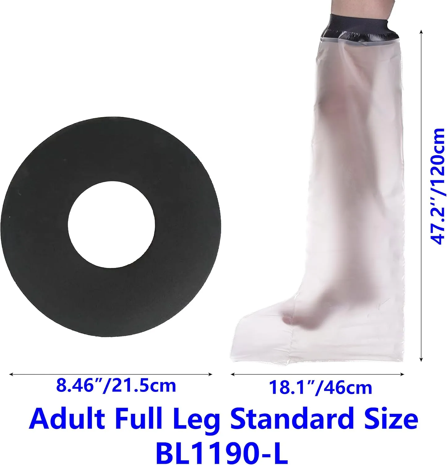 Adult Leg Cast Covers for Shower Extra Long, Water Tight Seal Adult Leg Cast Shower Protector, Waterproof Full Leg Cast Shower Bag for Leg Cast, Knee Replacement Post Surgery, Knee immobilizer, Leg Support and Wound Resuable