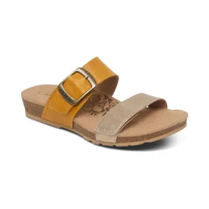 Aetrex Women's Daisy Adjustable Slide Sandal Sunflower