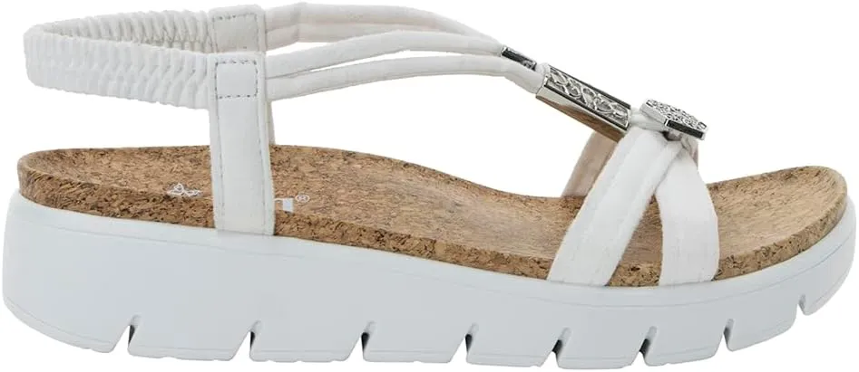 Alegria Women Roz - Arch Support Chunky Platform - For Travel and Everyday Activity - Vegan Braided Adjustable Buckle Slingback Slide Sandal