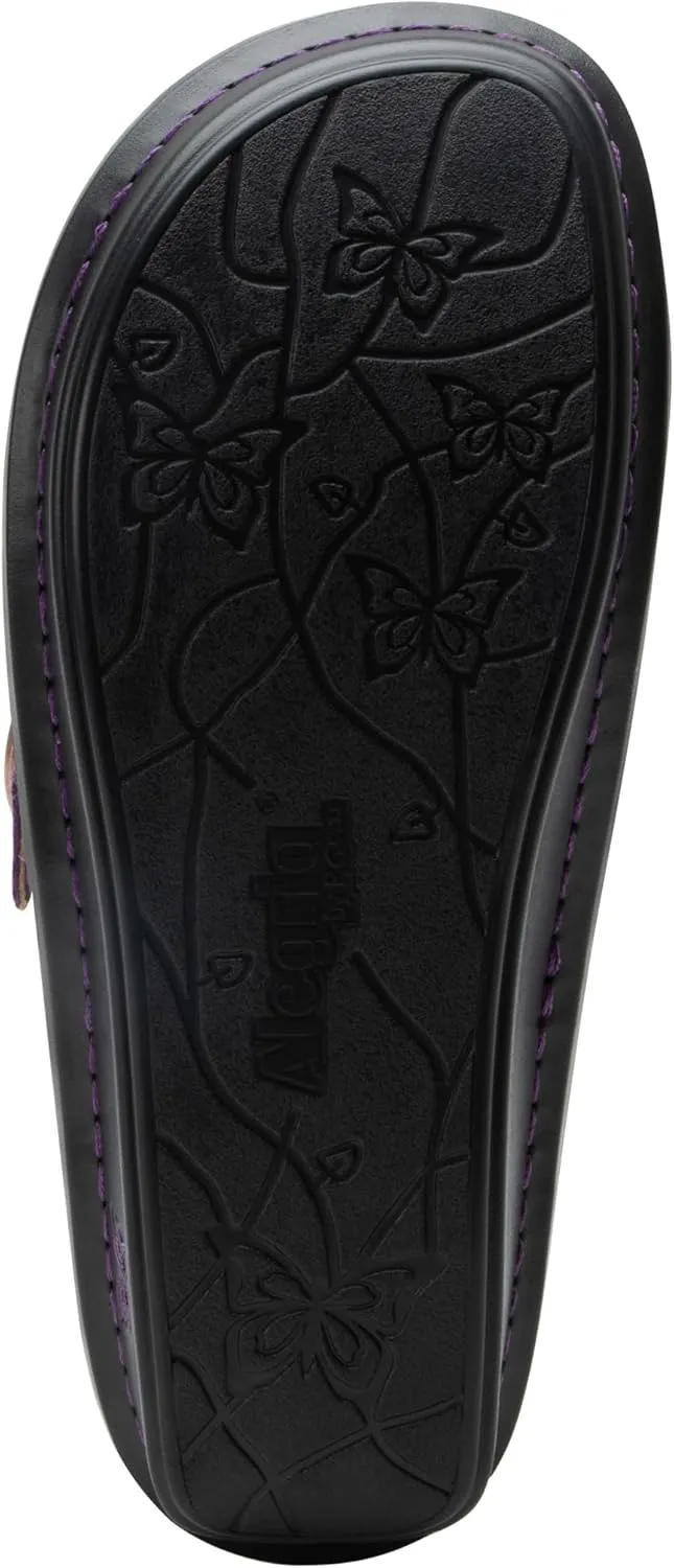 Alegria Women's Brigid Leather Moc Toe Open Back Clog with Heel Cup