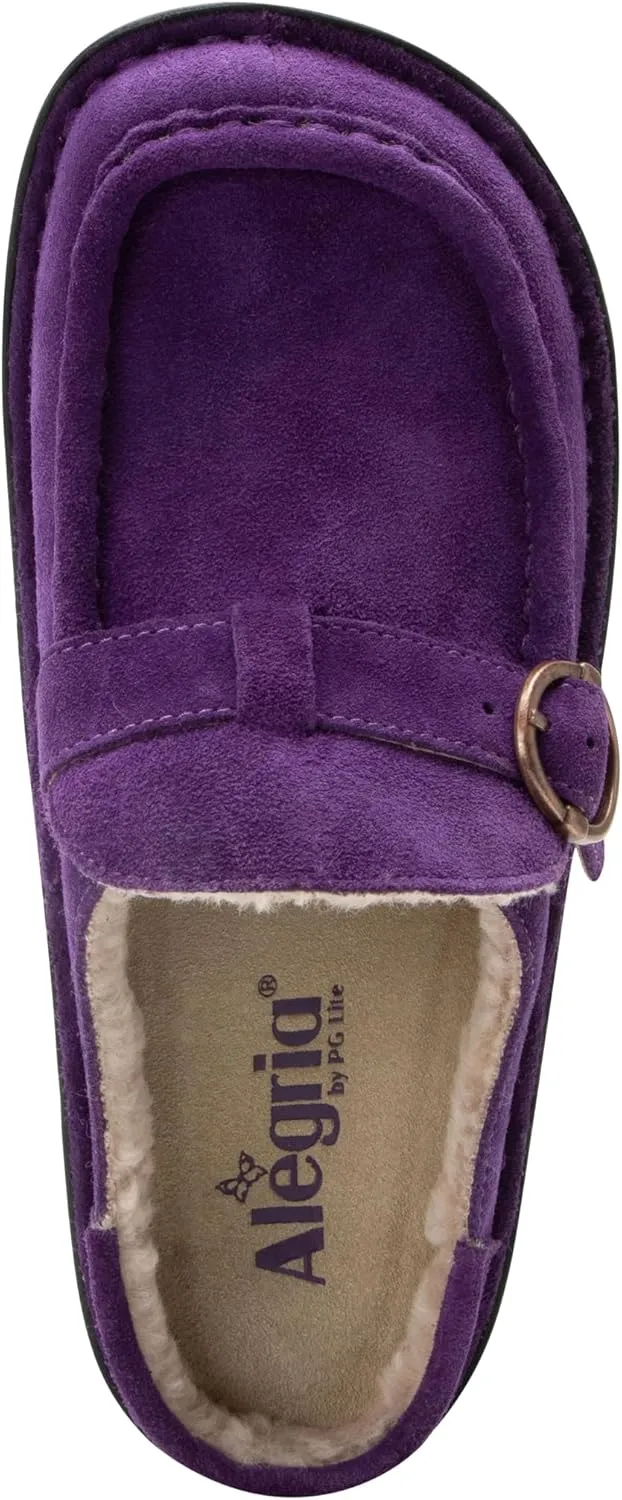 Alegria Women's Brigid Leather Moc Toe Open Back Clog with Heel Cup