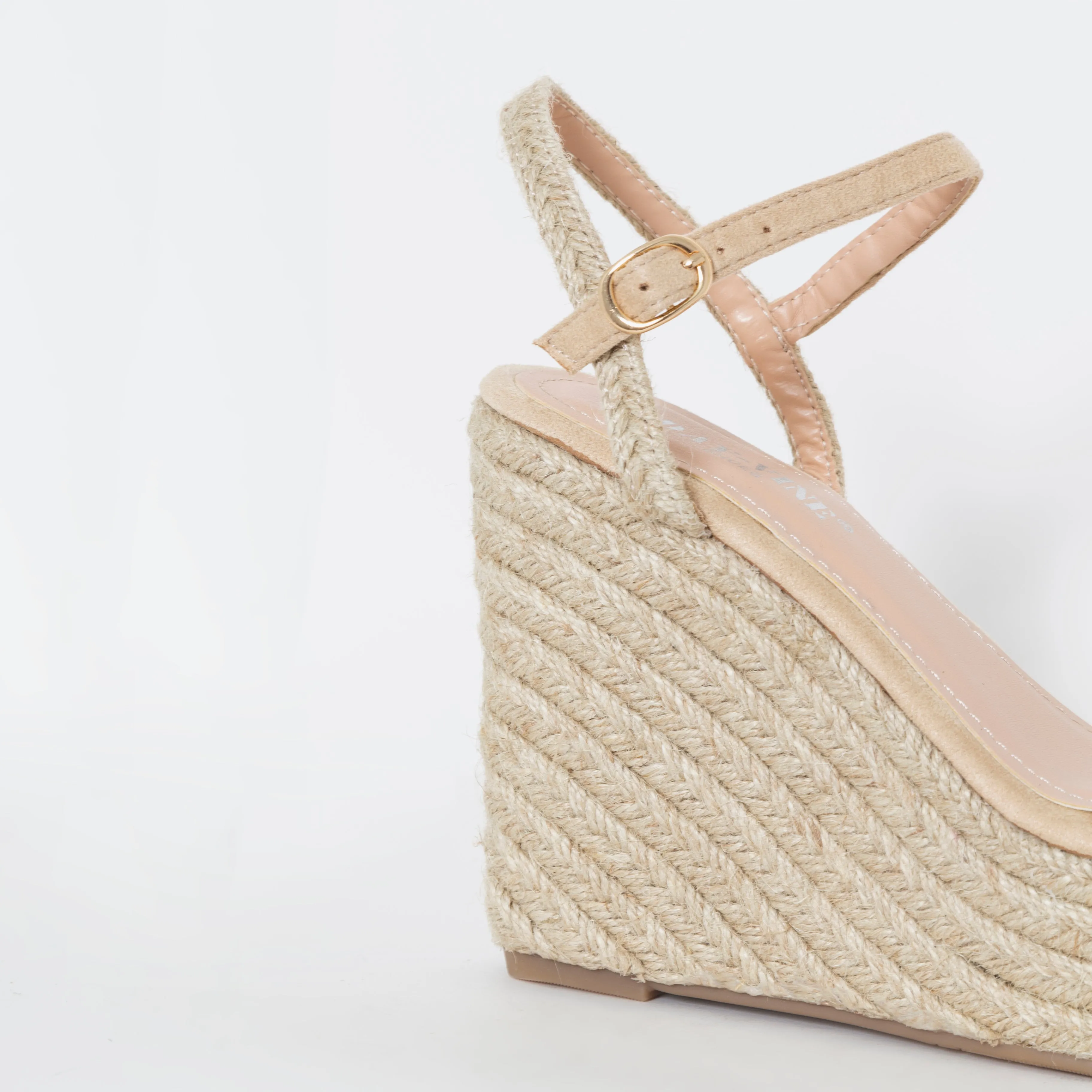 Alena Nude Suede Espadrille Wedges