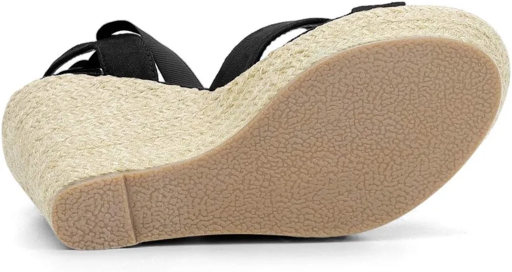 Allegra K Women's Espadrille Platform Lace Up Wedges Sandals