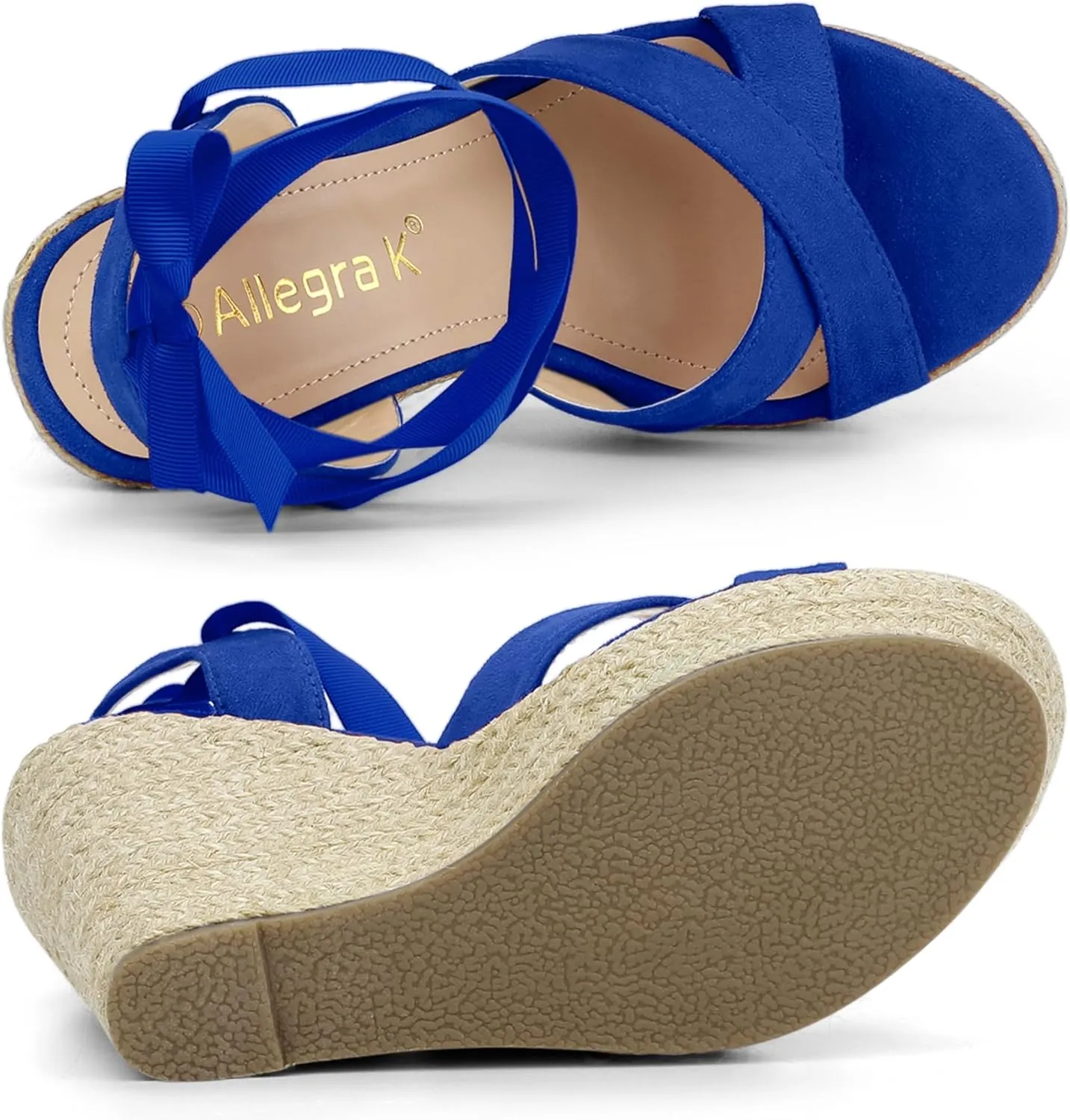 Allegra K Women's Espadrille Platform Lace Up Wedges Sandals
