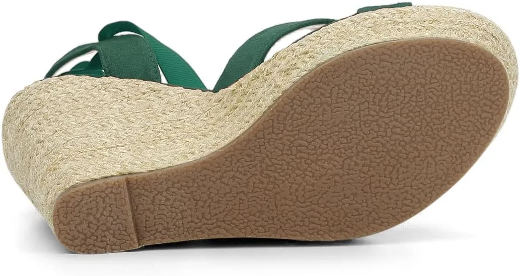 Allegra K Women's Espadrille Platform Lace Up Wedges Sandals