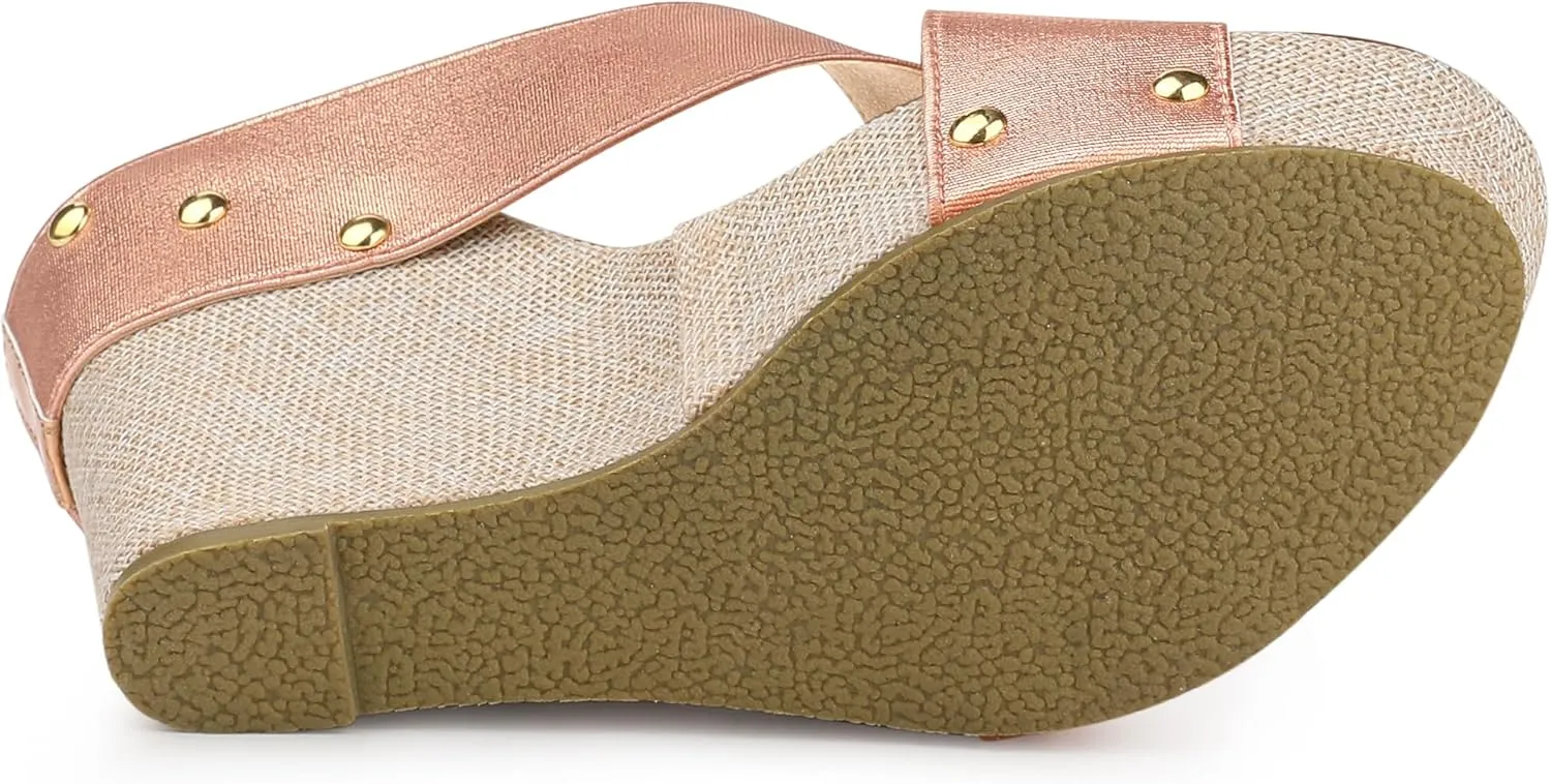 Allegra K Women's Platform Slide Wedge Sandals