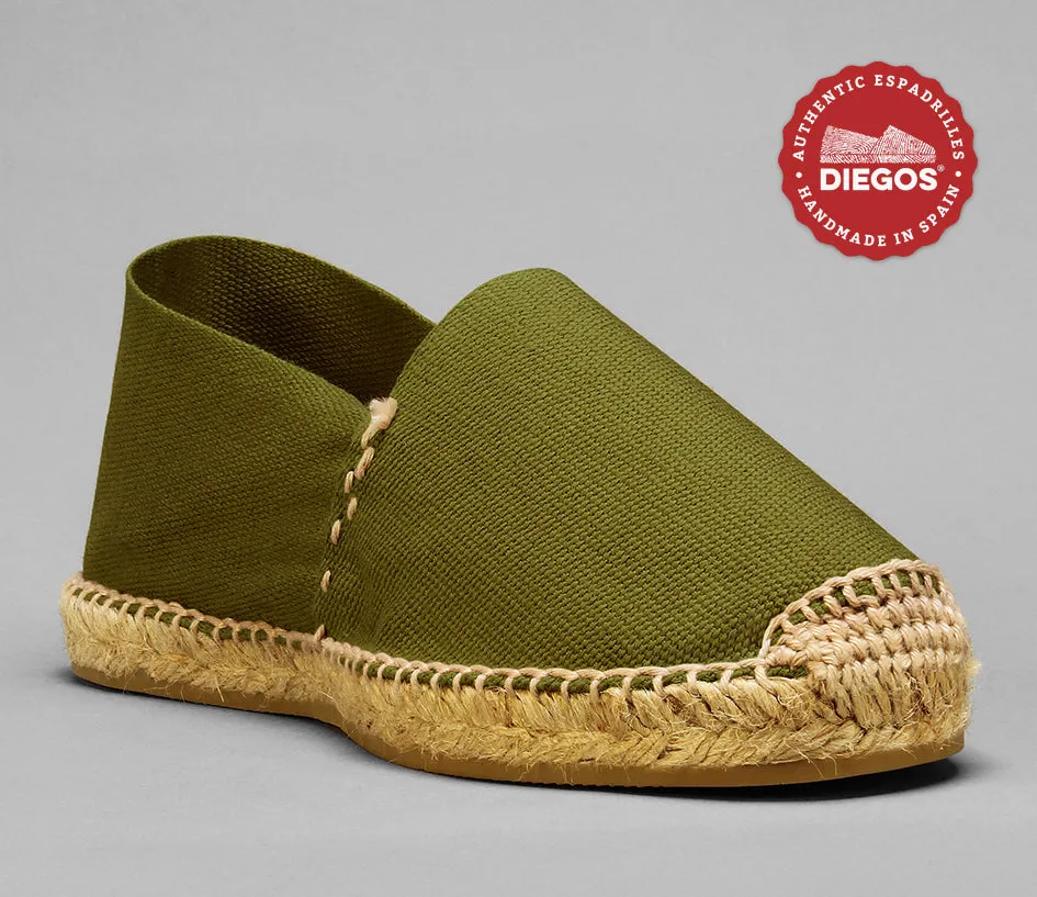 Alpargata lona verde oliva
