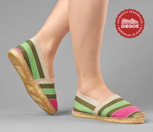 Alpargatas rayas verdes