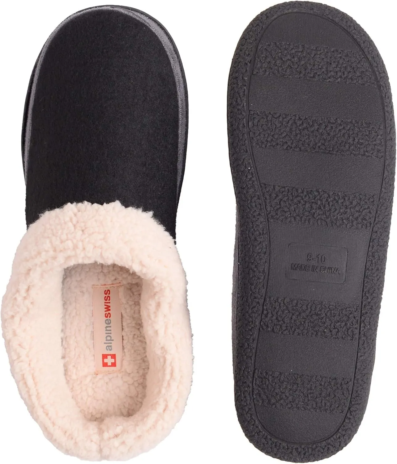 Alpine Swiss Paul Mens Memory Foam Fleece Clog Slippers House Shoes
