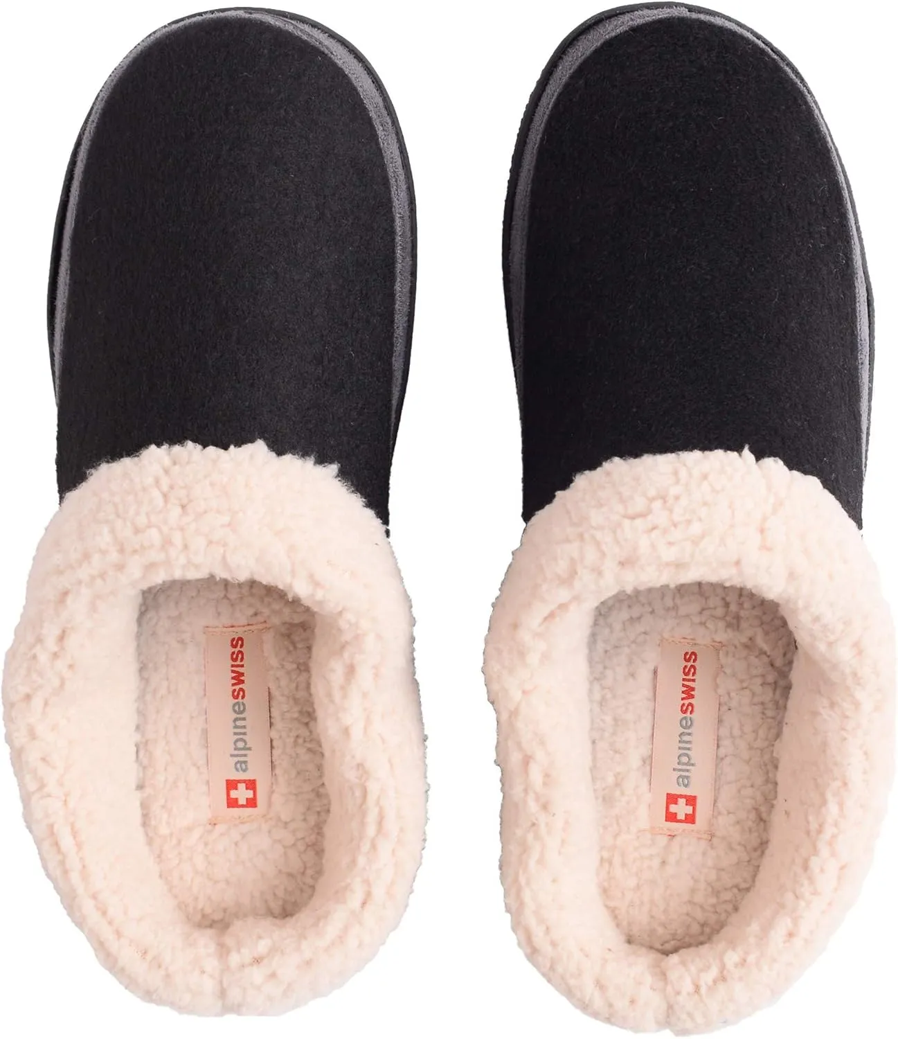 Alpine Swiss Paul Mens Memory Foam Fleece Clog Slippers House Shoes