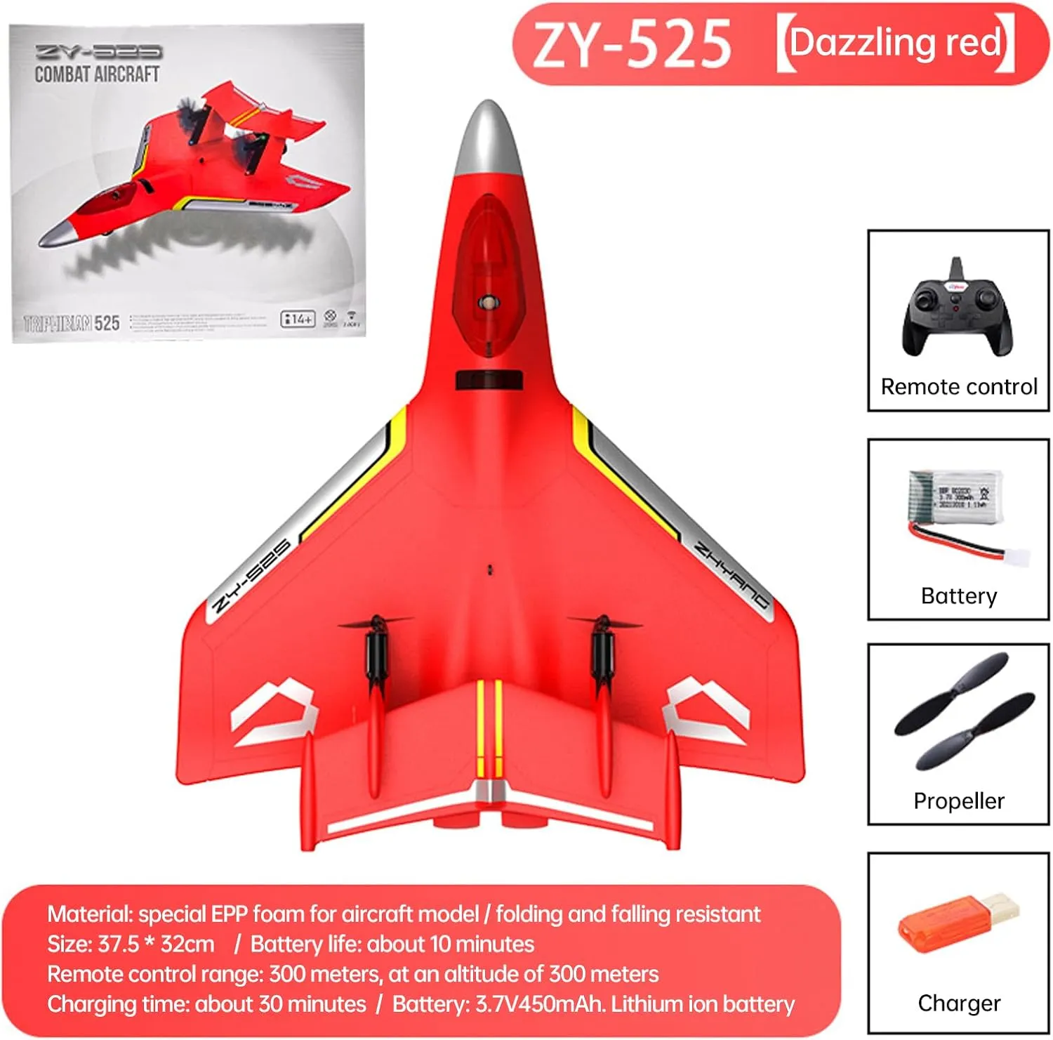 Amphibious Aircraft RC Plane Red 2.4GHz 2 Channel Remote Control Plane Jet Fighter Airplane with GYRO for Kids and Beginners