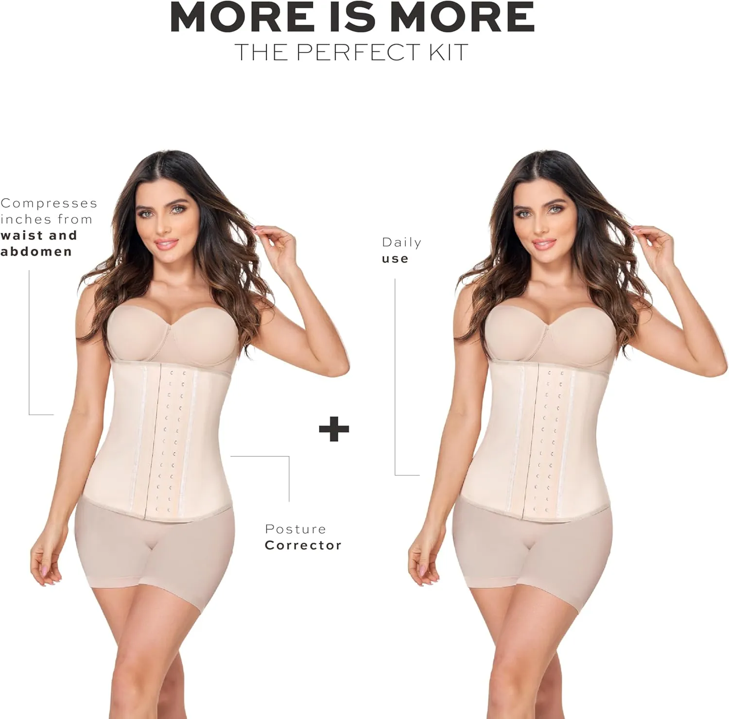 Ann Chery 2021 Latex Waist Trainer for Women | Colombian 3-Hook Waist Cincher | Body Shaper 2-Pack Set for Daily & Sport Use