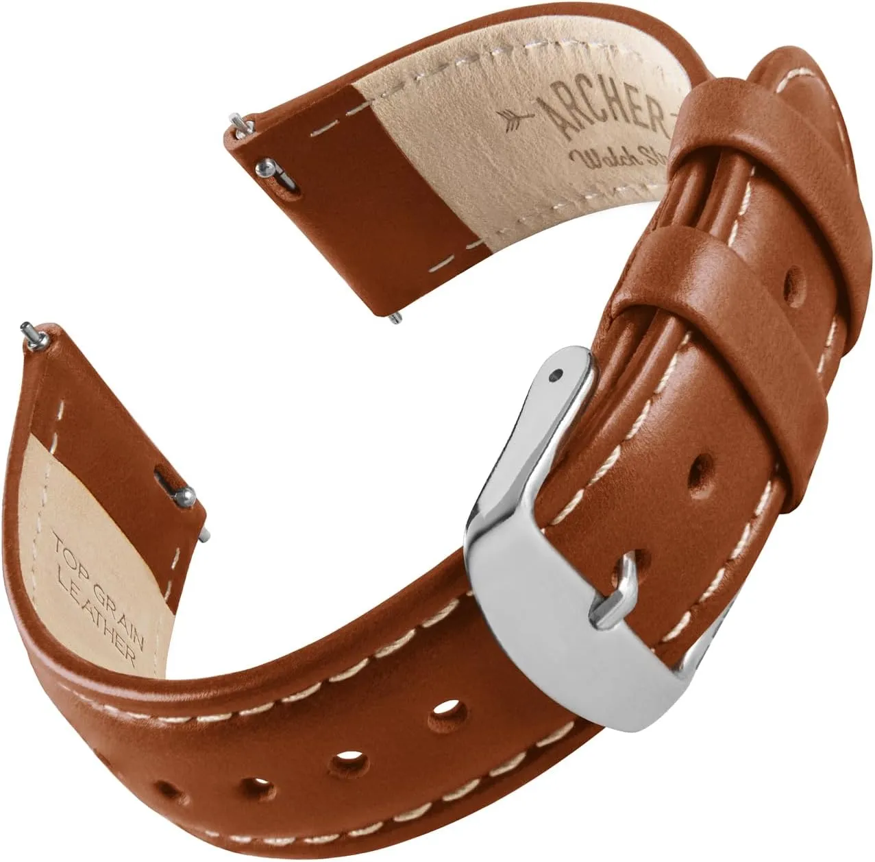 Archer Watch Straps - Top Grain Leather Quick Release Watch Bands