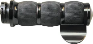 Avon Black Anodized H-D with Throttle Slide Air Cushion Grips With Avon Boss fo - One Size