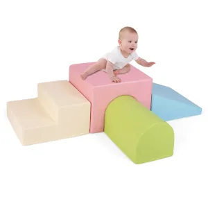 BABY JOY 4-Piece Kids Climb and Crawl Foam Block Play Set, Toddler Soft Building Blocks