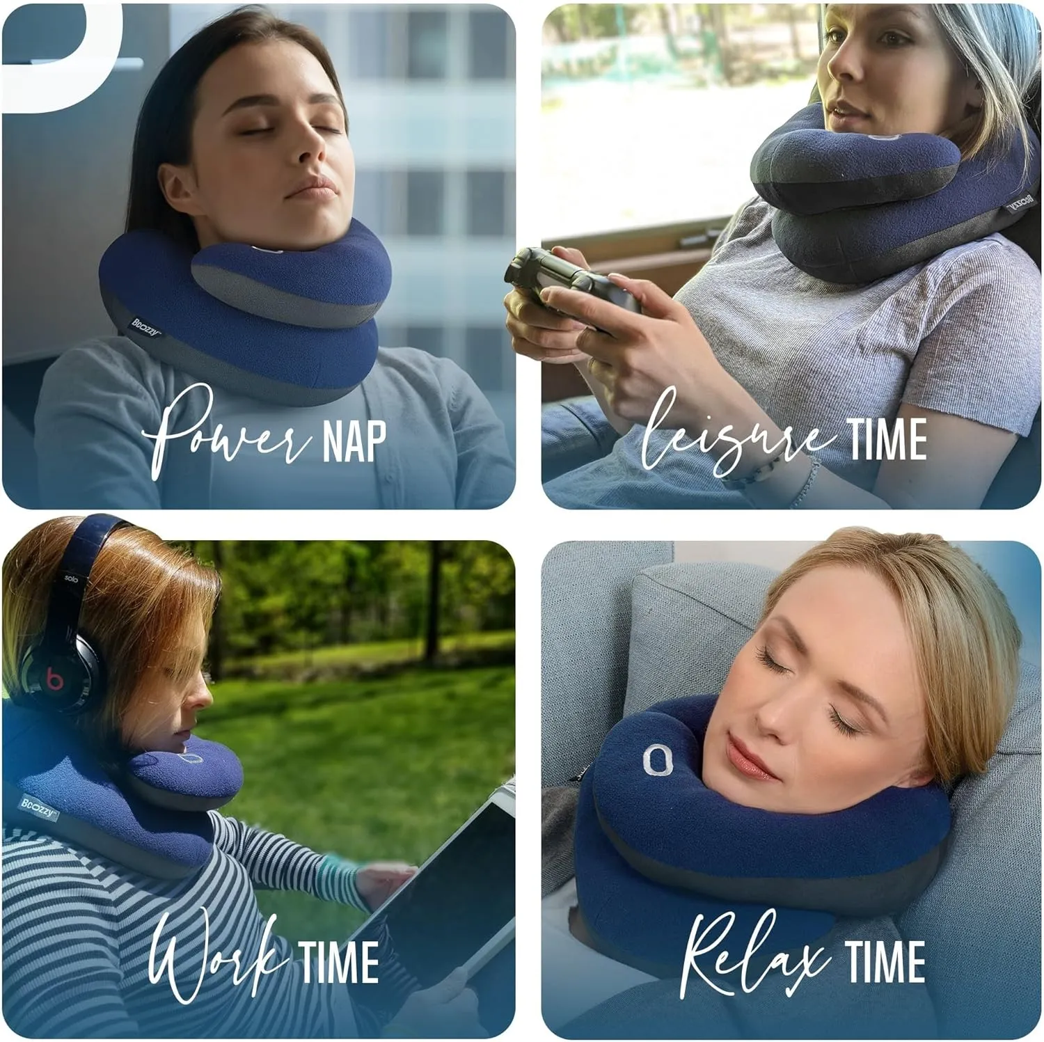 BCOZZY Travel Neck Pillow for Airplane – Patented Double Support for Head, Neck, and Chin. Best for Long Flights, Plane Sleeping, and Car Rides. Adjustable Size. Washable. Carry Bag. Large, Leopard