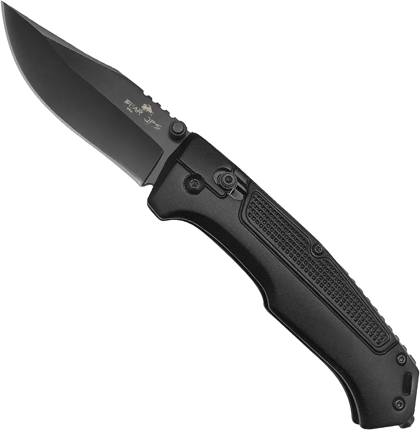 BEAR OPS - MANUAL - 3.25" - Clip Point - Sandvik Stainless Steel - Aluminum - Slide Lock - MC-550-AIBK-BSR
