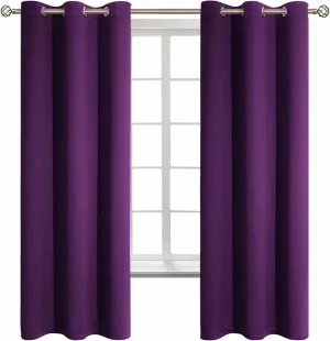 BGment Blackout Curtains - Grommet Thermal Insulated Room Darkening Bedroom and Living Room Curtain, Set of 2 Panels (42 x 63 Inch, Royal Purple)