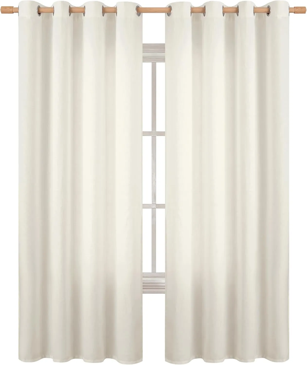 BGment Ivory Linen Curtains 84 Inches Long for Living Room/Bedroom, Natural Light Filtering Window Drapes with Grommet,Set of 2 Panels, Each 52 Inch Wide