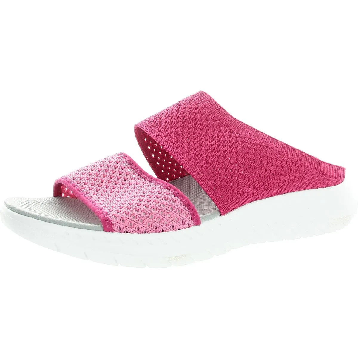 BHFO Womens Textured Manmade Slide Sandals