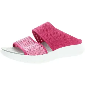 BHFO Womens Textured Manmade Slide Sandals