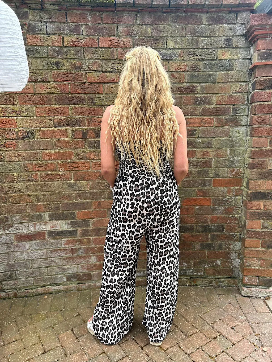 Black Bubble Cotton Leopard Jumpsuit Patsy