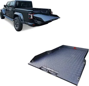 Black Horse Slide Tray Textured Black Compatible with 2016-2024 Toyota Tacoma, 2015-2024 Chevrolet Colorad, 2019-2024 Ford Range, 2024-2024 Nissan Frontier, 2021-2024 Jeep Gladiator-BSCP03B