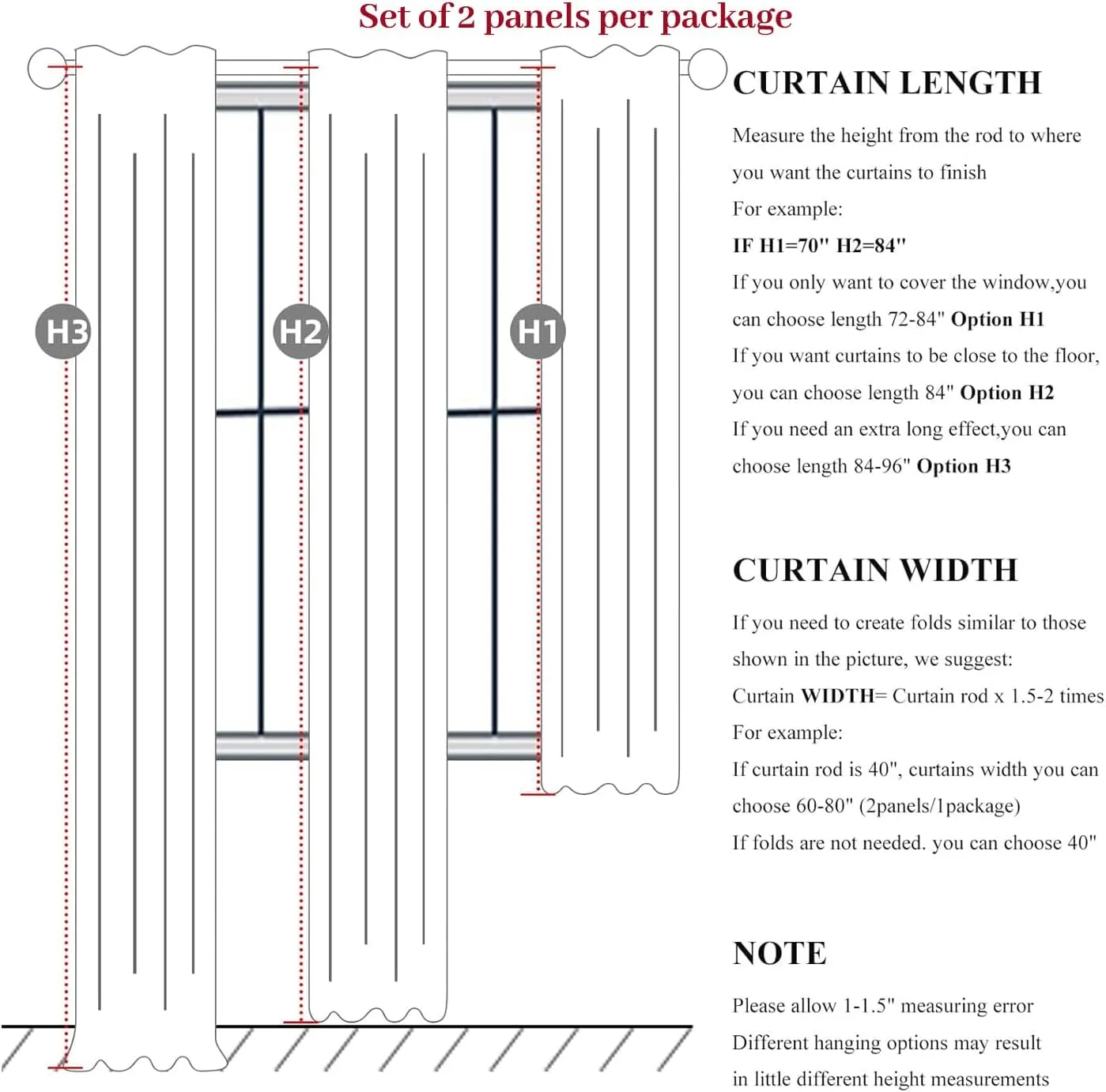 Black Out 96 Inch Long Boho Curtains 2 Panel Set, Farmhouse Curtains for Living Room Darkening/Thermal/Noise Reduction Textured Flax Linen Drape 8ft Hook&Ring Included Birch Off White 50"x96"