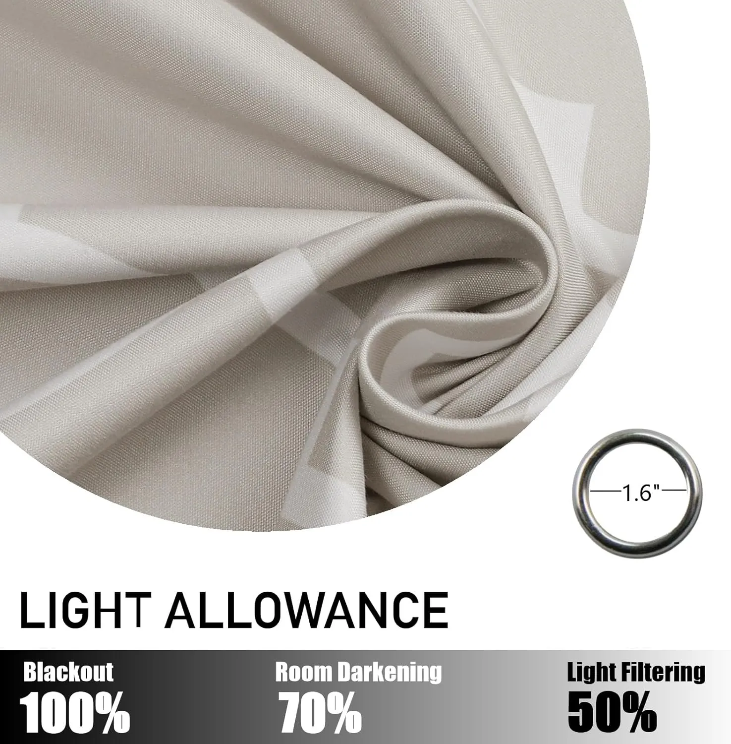 Blackout Curtains 84 Inch Length 2 Panels Set for Living Room, Noise Reducing Window Treatment Thermal Insulated Drapes, Moroccan Style, Beige, W 52xL 84 Inch