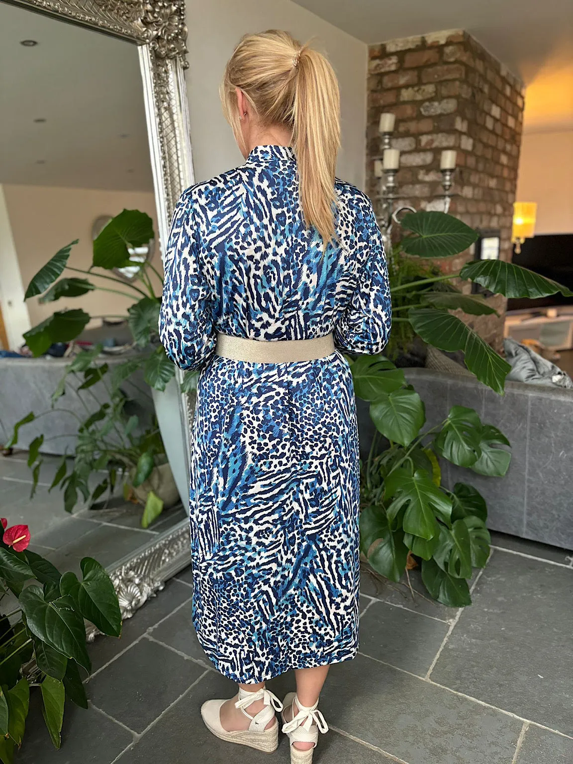 Blue Multi Animal Dress Gloria