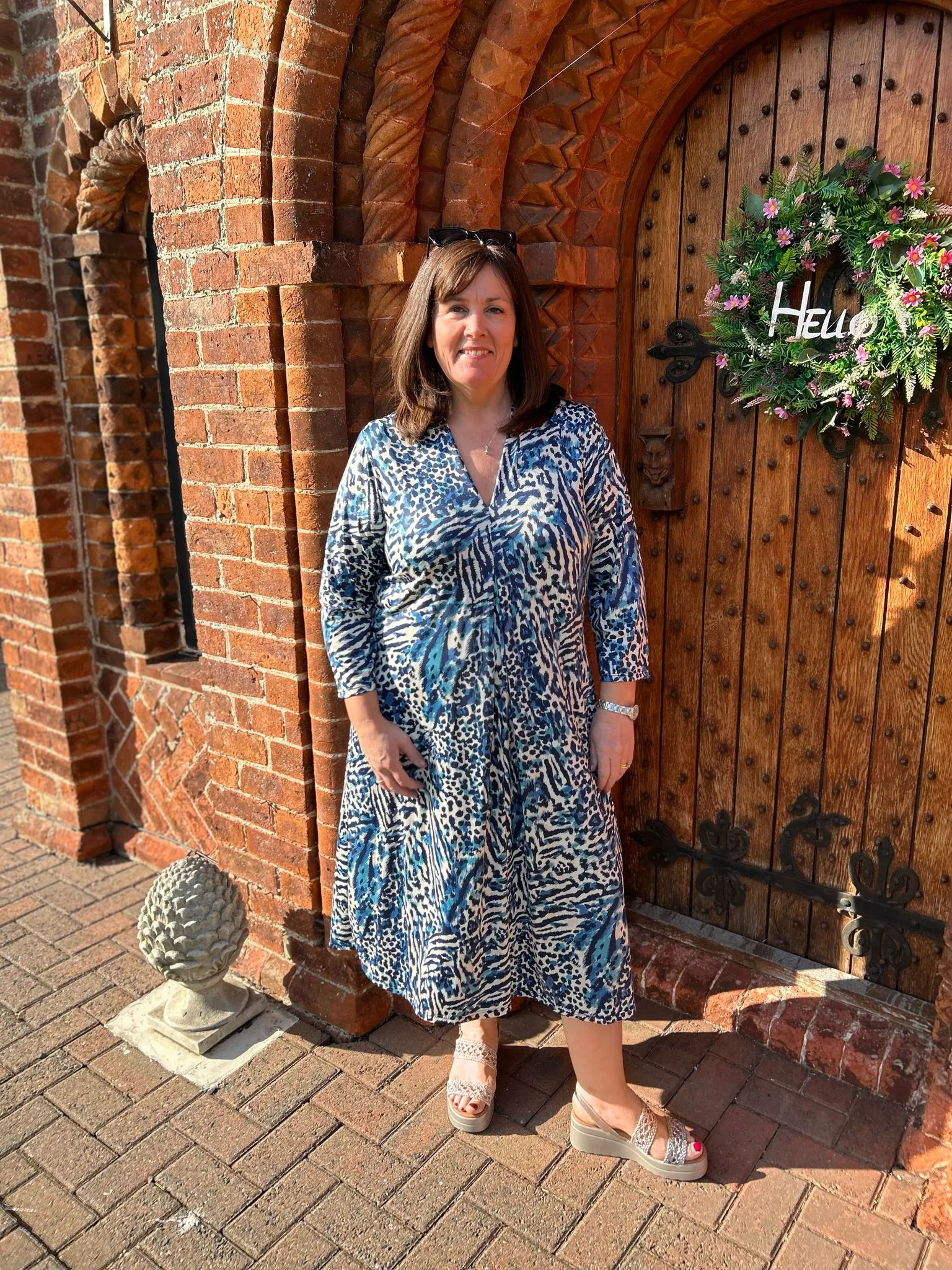 Blue Multi Animal Dress Gloria