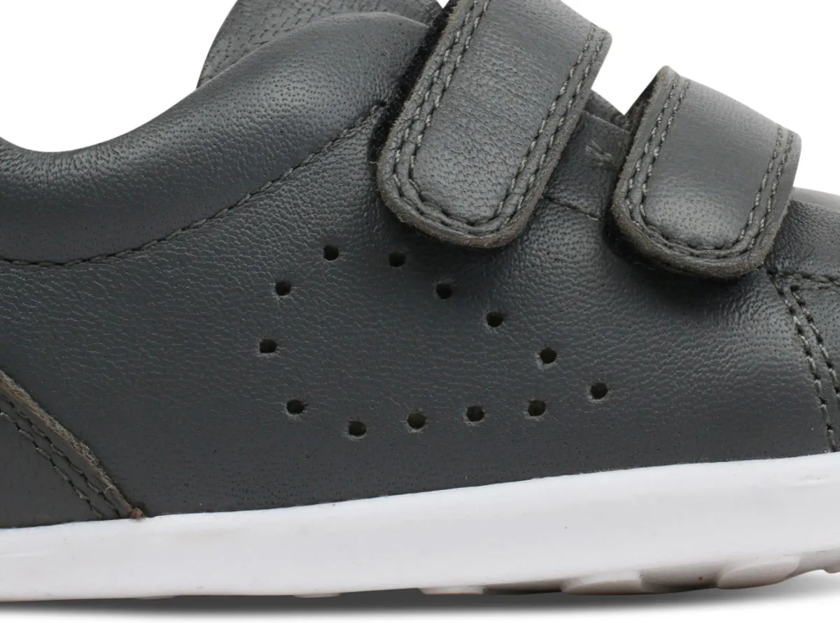 Bobux Grass Court Boys Infants Smoke Grey Trainer Shoe