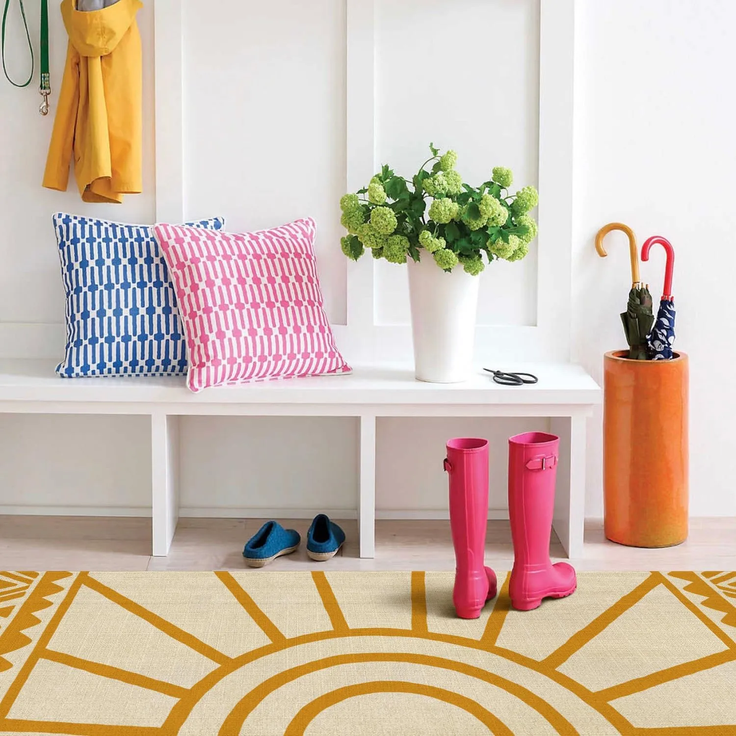 Boho Kitchen Mat Set of 2,Modern Farmhouse Sun Kitchen Rugs and Mats Non Skid Washable,Bohemia Runner Rugs with Rubber Backing for Kitchen Decor Accessories (17"x47" 17"x30")
