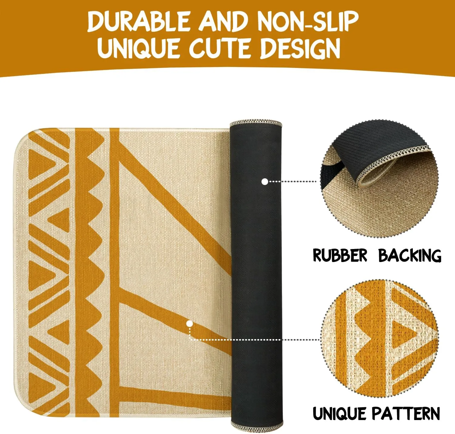 Boho Kitchen Mat Set of 2,Modern Farmhouse Sun Kitchen Rugs and Mats Non Skid Washable,Bohemia Runner Rugs with Rubber Backing for Kitchen Decor Accessories (17"x47" 17"x30")