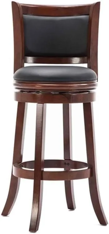 Boraam Augusta Bar Height Swivel Kitchen Bar Stool - Black/Cherry